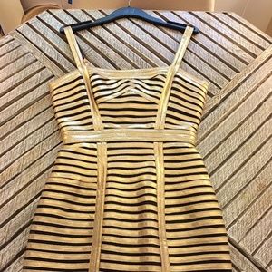 Stunning Gold Metallic BCBGMaxAzria Dress Petite